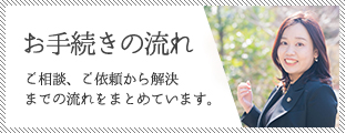 お手続きの流れ ご相談、ご依頼から解決までの流れをまとめています。